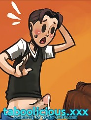 This cartoon porn comic gallery represent to us the scene of young man seduction