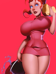 Toon xxx pictures having red head and blue eyes young hottie wearing purple short blouse