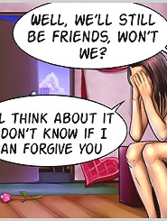 Sexy GF watches cartoon fucking of her stud and nasty dirty street slut