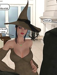 White witch and three black gentlemens 3d porn toons